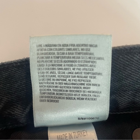 Agolde Black 90s Pinch Waist Destroyed Cotton Denim Straight Jeans 37672 - Picture 11 of 14